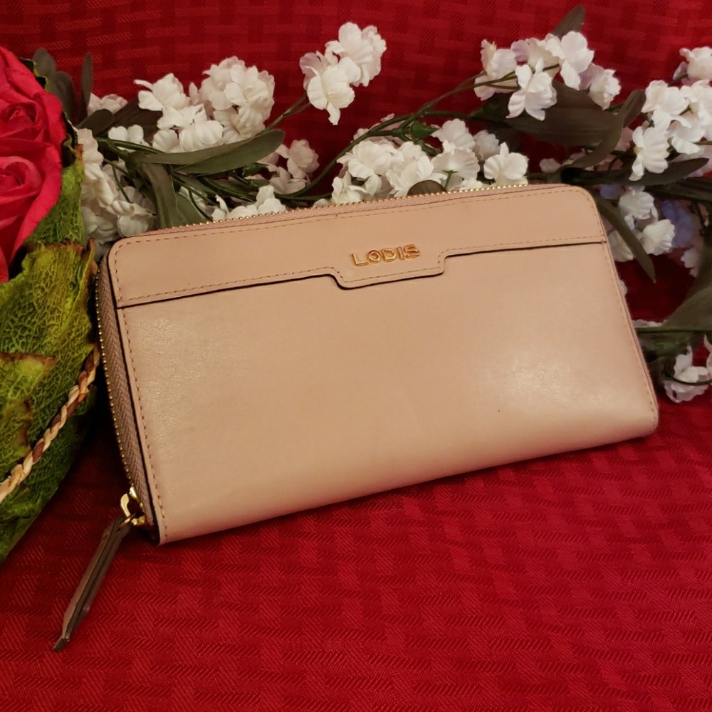 Lodis leather pink wallet